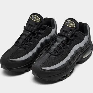 Nike Airmax 95 Men's Black and Gray Sneakers with Gold Accents BNIB